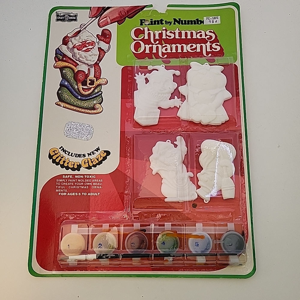 Vintage Christmas Ornaments Paint by Number Kit By Craft House
